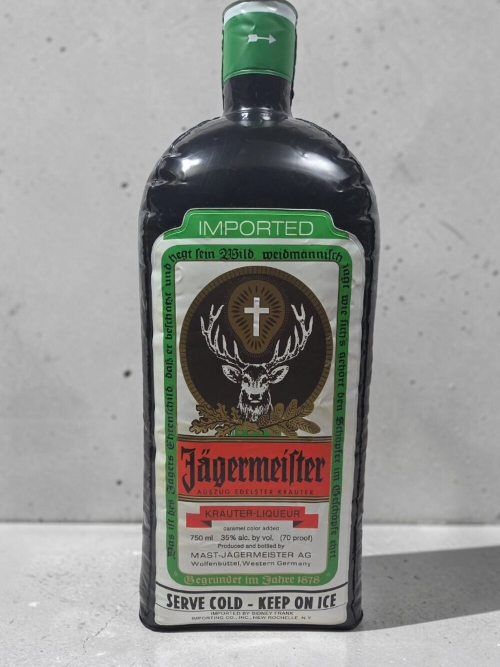 Vtg Inflatable Jägermeister Bottle Jager Promo Mancave Large Bar Party 26"